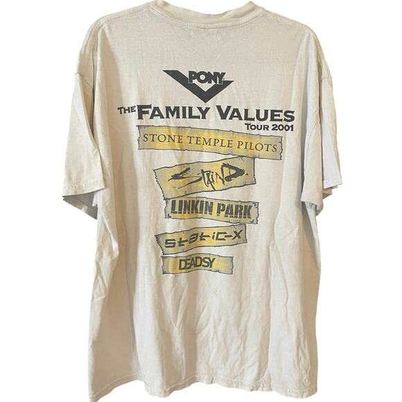 Vintage Y2K Family Values Tour 2001 STP, Staind, Linkin Park, Static X Shirt XL - Picture 4 of 4